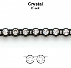 Swarovski Crystal 9ss Rhinestones In Black Plastic Banding